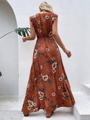 Vestido Longo Floral Com Fenda