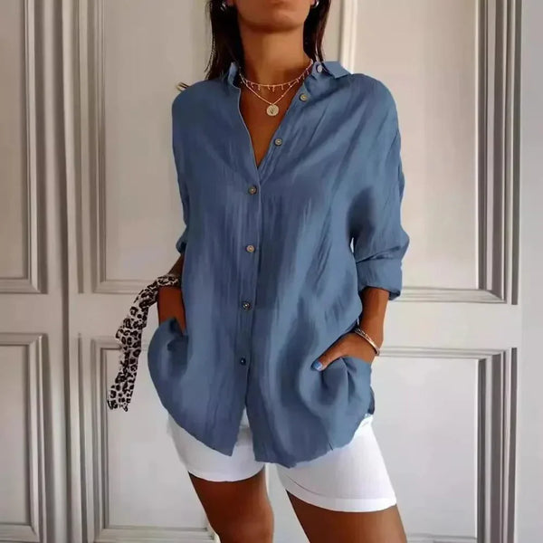 [Liquidação: Compre 1 e Leve 3] Camisa Ibiza em Linho de Algodão com Design Semi Plissado