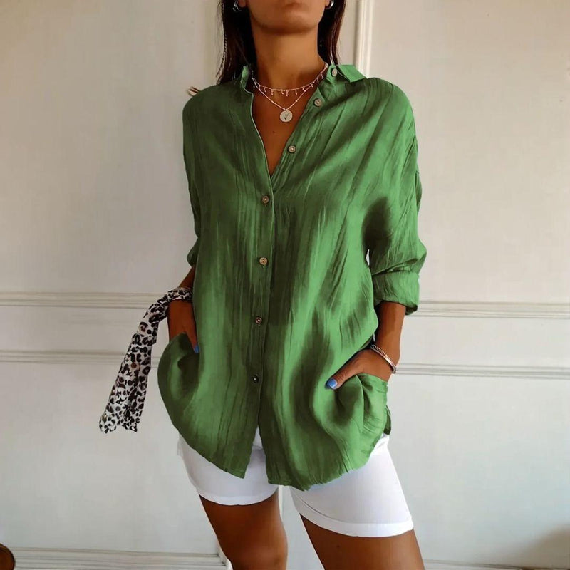 [Liquidação: Compre 1 e Leve 3] Camisa Ibiza em Linho de Algodão com Design Semi Plissado
